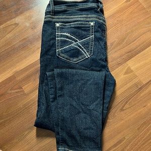 Wallflower denim jeans with detailing in stitching.